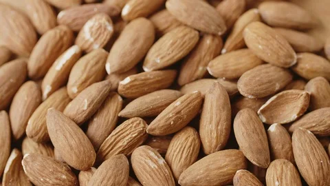 Closeup Full Frame Of Healthy And Delicious Almonds Rotating Stock Footage 86119019