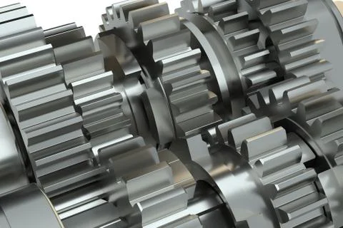 Closeup gear wheels Stock Illustration