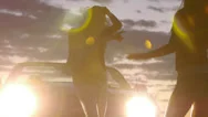 Closeup Of Girls Dancing At Night In The Desert Stock Footage