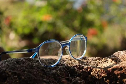 Closeup of a glasses on blur background Fotos de archivo