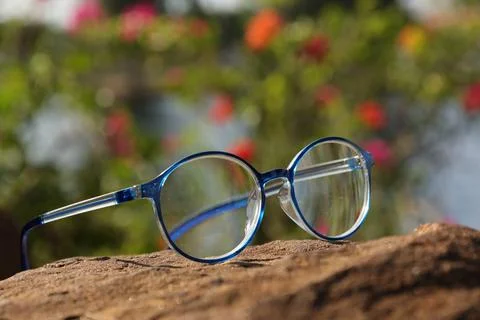 Closeup of a glasses on blur background 写真素材