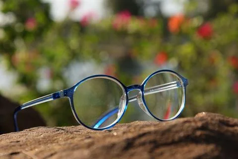 Closeup of a glasses on blur background 写真素材