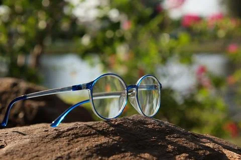 Closeup of a glasses on blur background Fotos de archivo