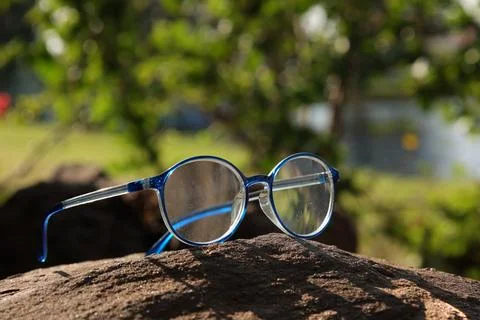 Closeup of a glasses on blur background Fotos de archivo
