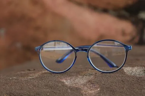 Closeup of a glasses on blur background Fotos de archivo