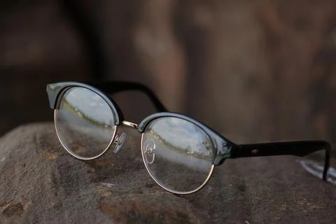 Closeup of a glasses on blur background Stockfoto's