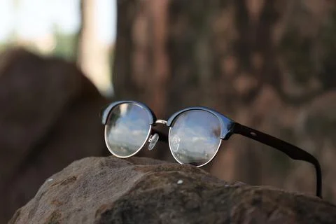 Closeup of a glasses on blur background Stock Photos