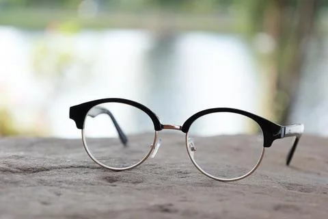 Closeup of a glasses on blur background 库存照片