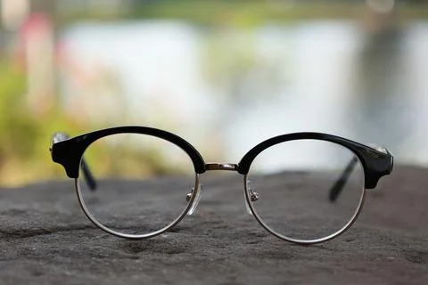 Closeup of a glasses on blur background 写真素材