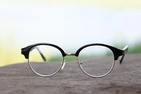 Closeup of a glasses on blur background Stockfoto's