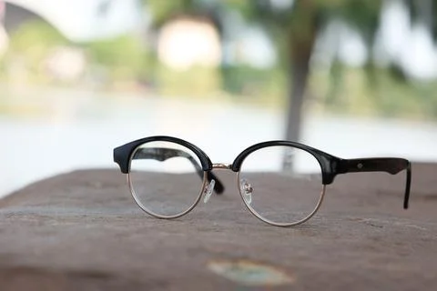 Closeup of a glasses on blur background Fotos Stock