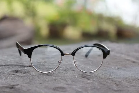 Closeup of a glasses on blur background 写真素材
