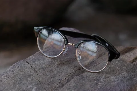 Closeup of a glasses on blur background Fotos de archivo
