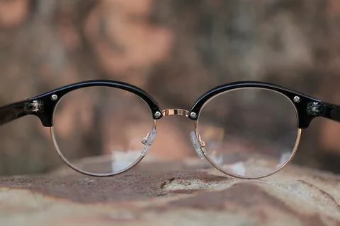 Closeup of a glasses on blur background 写真素材