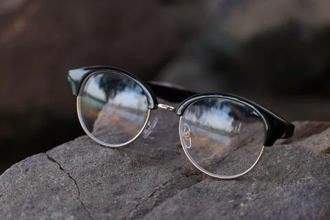 Closeup of a glasses on blur background Fotos de archivo
