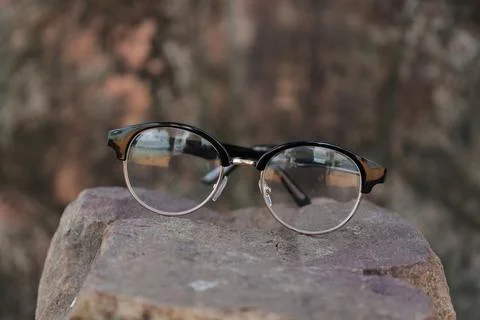 Closeup of a glasses on blur background Fotos Stock