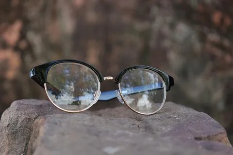 Closeup of a glasses on blur background Fotos Stock