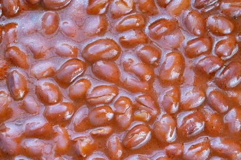 Closeup glossy red beans for menu use, macro shot highlights individual ski.. 库存照片
