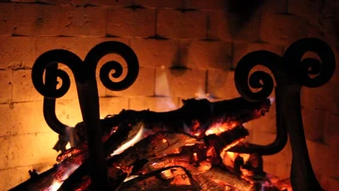 Closeup Glowing Fire On Spiral Ram Head Rack Stock Footage 252006043