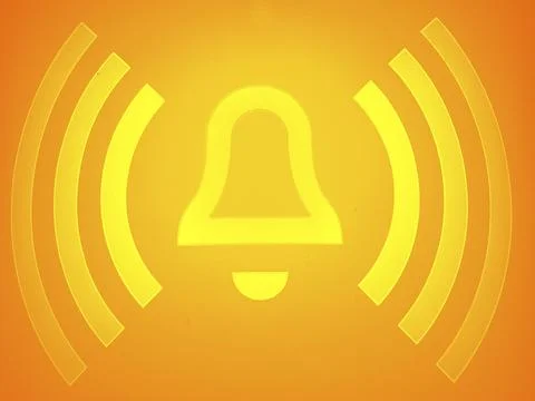 Closeup of a glowing orange emergency button Stock Illustration