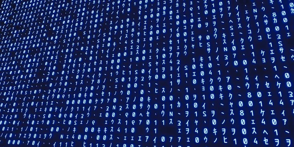 Closeup of glowing program code on screen, cyber security and hacking conce.. 스톡 일러스트