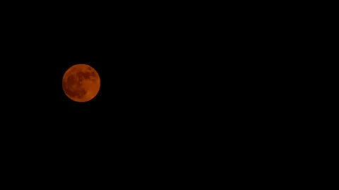 Closeup graded shot of the full moon on purnima Stock Footage 142274589