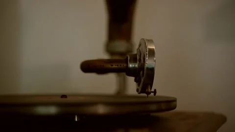 Closeup of Gramophone Playing, Loop Stock Footage 153616280