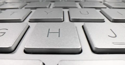 Closeup of gray laptop keyboard with keys Stock Footage 270515609