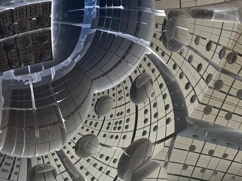 Closeup of a gray surface with an abstract circuit pattern Illustrazione stock