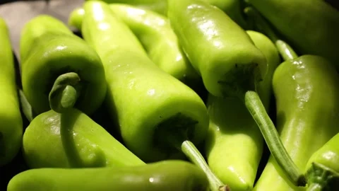 Closeup of a green pepper Stock Footage 302537188