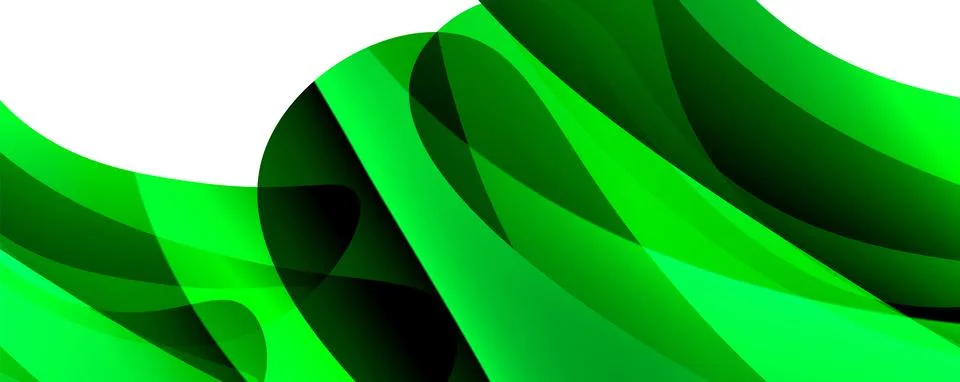 Closeup of green wave pattern on white background Stock Illustration