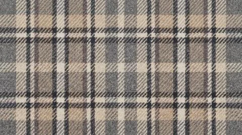 Closeup Grey Plaid Fabric Texture Pattern. Stock Photos