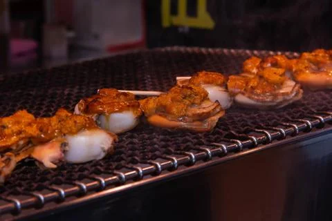 Closeup Grilled octopus Stock Photos
