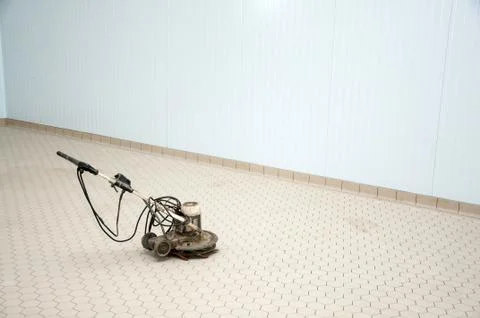 Closeup of grinding machine for ceramic tile at workplace Stock Photos