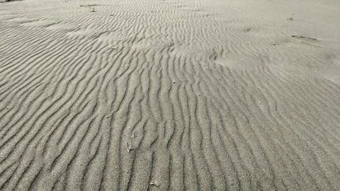 Closeup Ground Level View of Textured Rippled Sand Landscape Scene Stock-Fotos