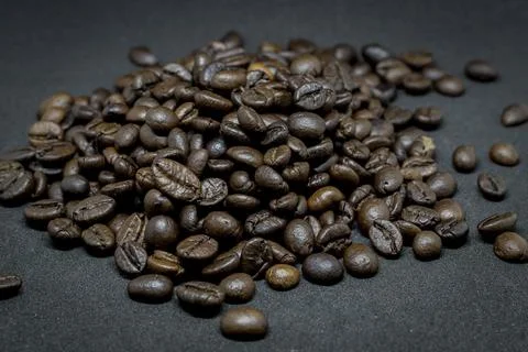 Closeup group of coffee beans Stock Photos