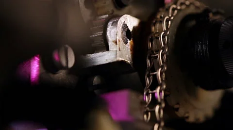 Closeup of grunge working mechanism Stock Footage 42689892