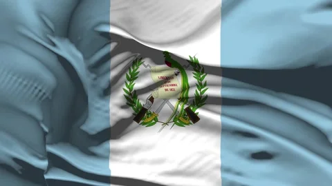 Closeup Guatemala Flag Wave Loop waving in wind Realistic Guatemala Flag bac Stock Footage 321514540