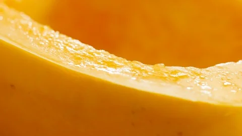 Closeup on Half a Spaghetti Squash Stock Footage 125110501