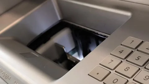 Closeup hand getting russian ruble cash money from ATM Stock Footage 296224141