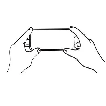 Closeup hand holding smartphone with blank screen illustration vector Stock Illustration