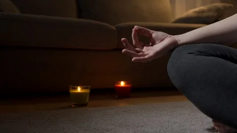 Closeup of hand in meditation pose Stock Footage 268912376