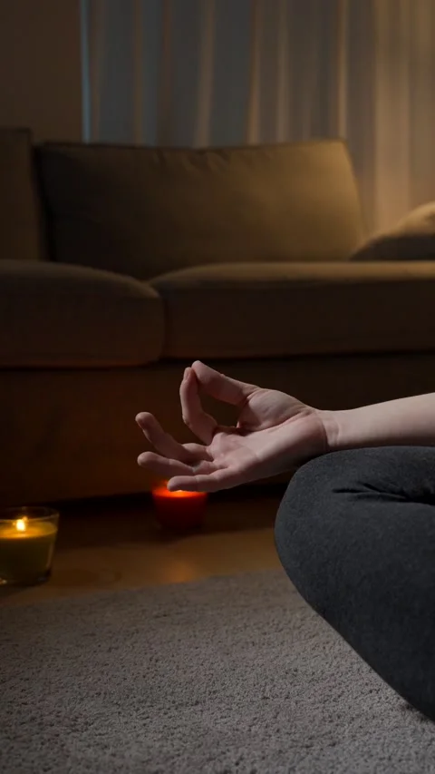 Closeup of hand in meditation pose Stock Footage 273526474