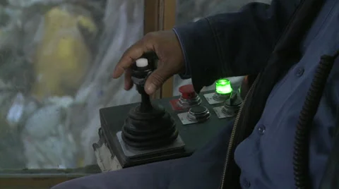 Closeup of Hand Operating Crane Video stock 42148488