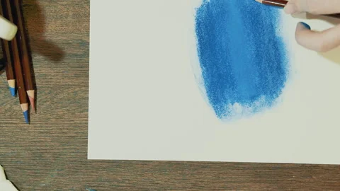 Closeup of a hand performing a drawing. Selection of tone. Dimming of individual Stock Footage 88923989