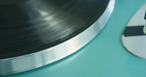 Closeup Of Hand Placing The Stylus Needle On Record 4K Stock Footage 92482373