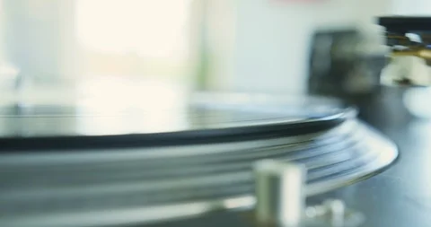 Closeup Of Hand Placing Stylus Needle On Record Player 4K Stock Footage 92482850