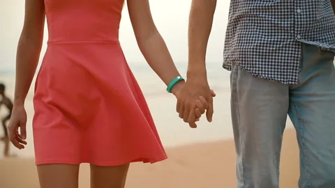 Closeup of the hand of a romantic couple Stock Footage 105318557