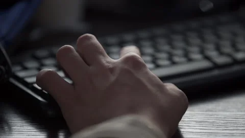 Closeup Of Hand Typing On Computer Keyboard. Stock Footage 143699466
