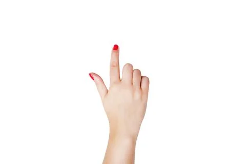 Closeup hand on white background Stock Photos
